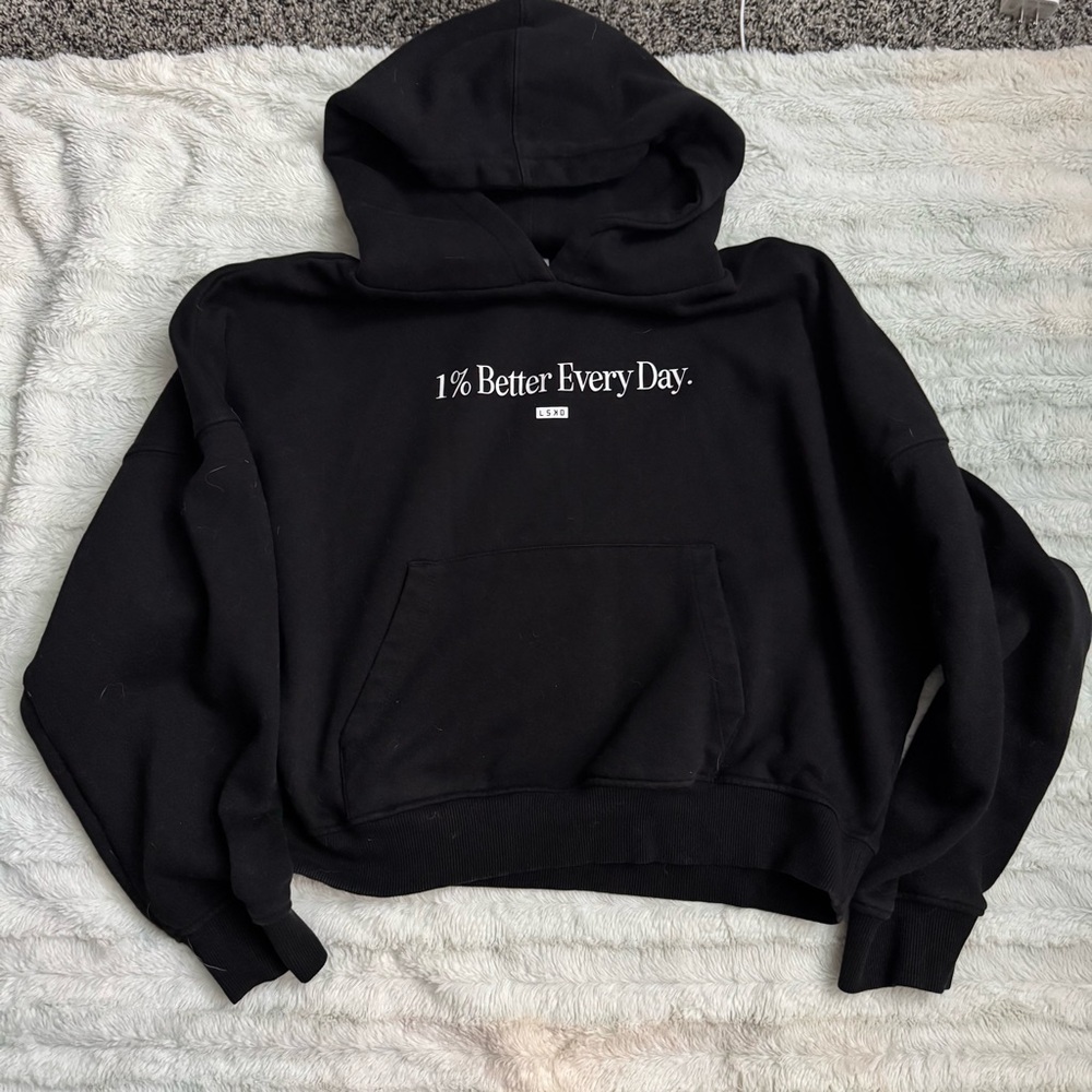 Black LSKD cropped hoodie